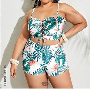 Tropical 2 piece bathing suit
